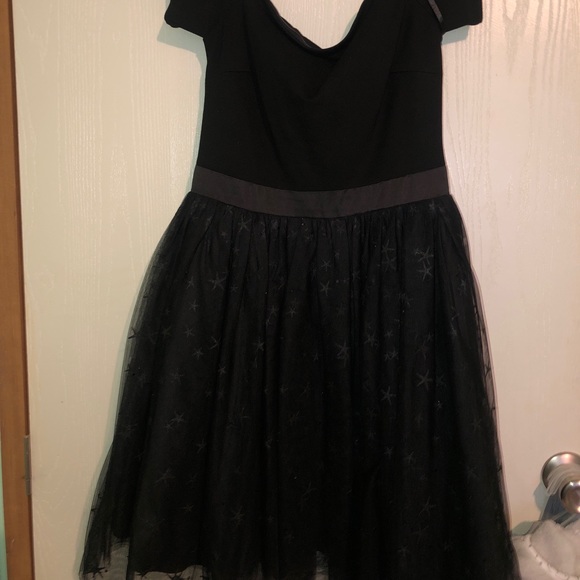 harper + lemon black off the shoulder dress stars - Picture 1 of 5